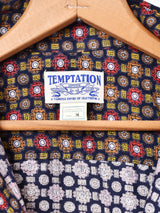【3色展開】TEMPTATION 小紋柄 コーデュロイシャツ