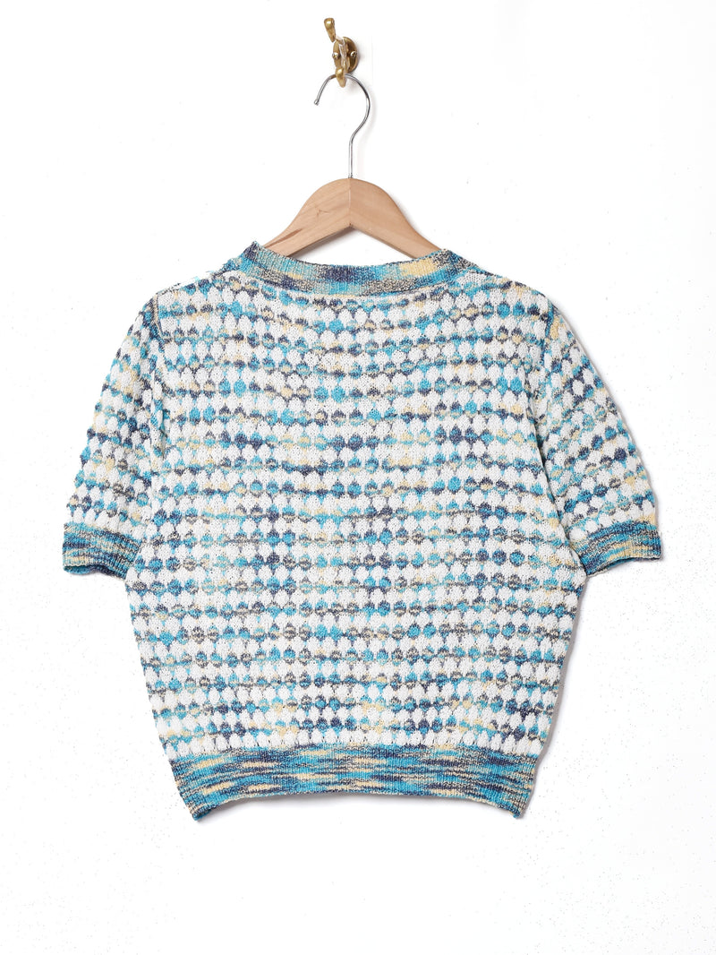【2色展開】Meridian グラデーションドット 半袖セーター