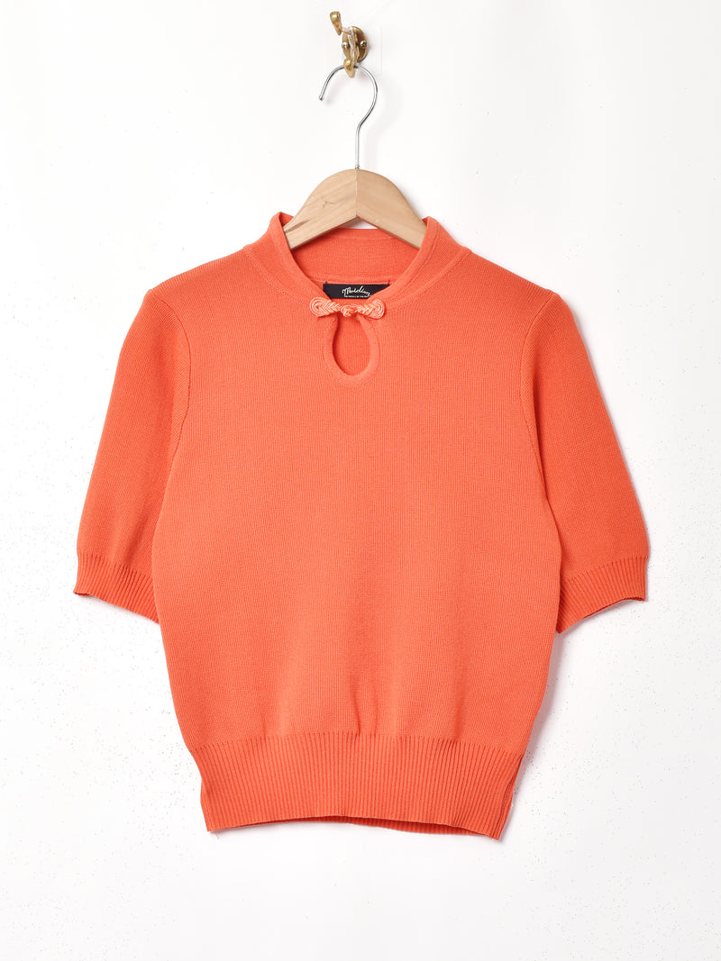 【4色展開】Meridian チャイナデザイン 半袖セーター
