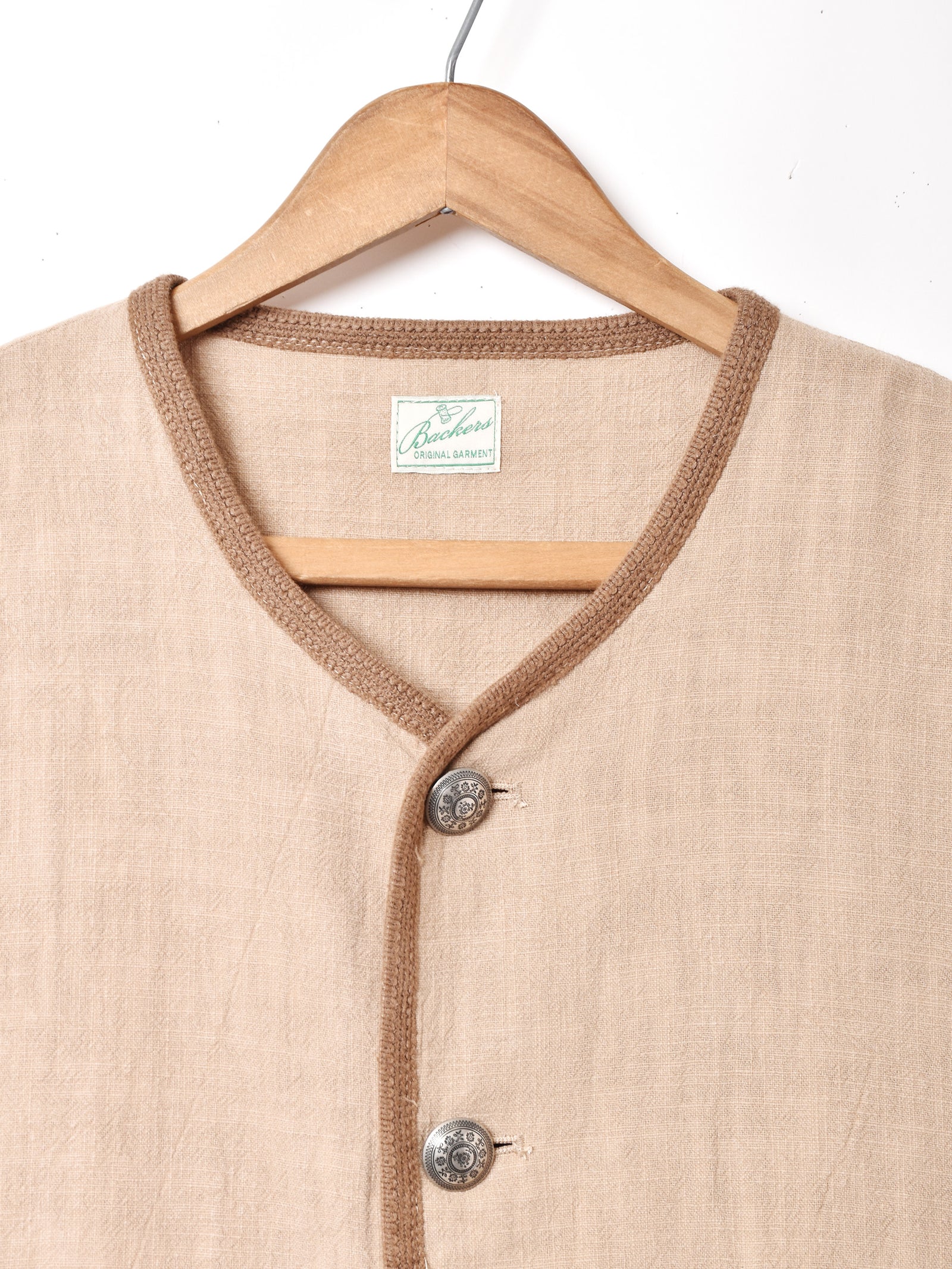 3色展開】Backers コットンリネン チロルベスト – 古着屋Top of