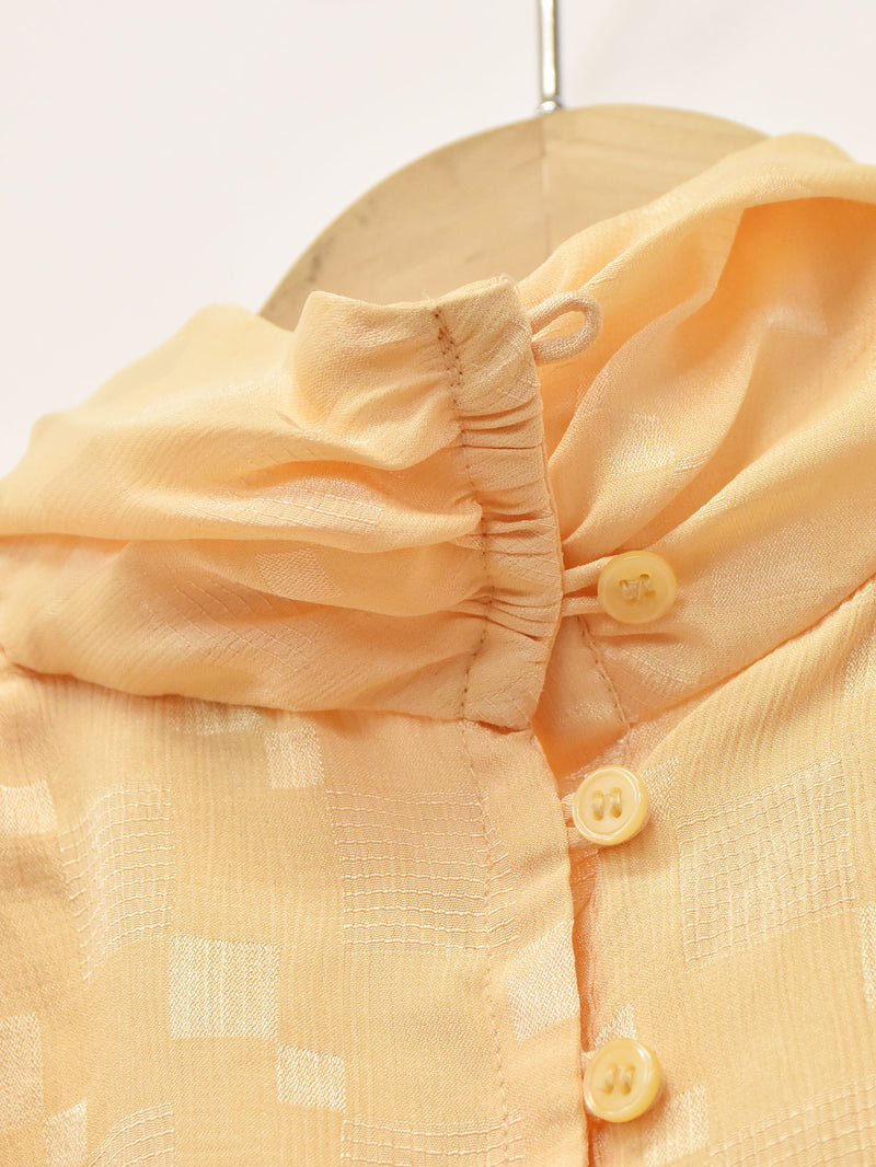 織り柄 長袖トップス