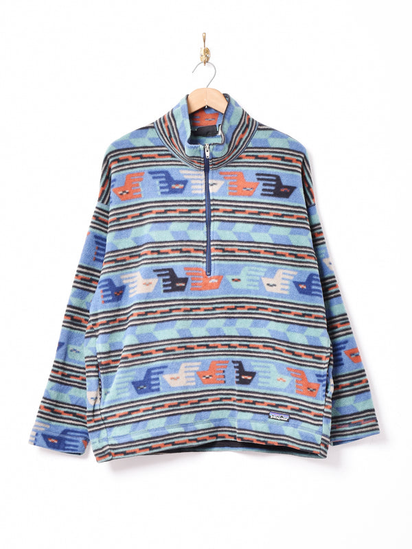 アメリカ製 Patagonia 総柄 プルオーバーフリースジャケット