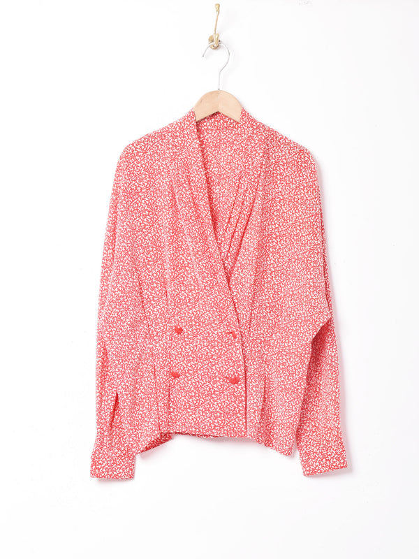 総柄 ダブルボタントップス