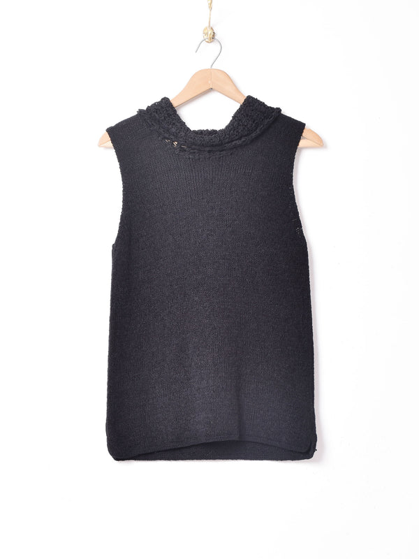 タートルネック スリーブレストップス