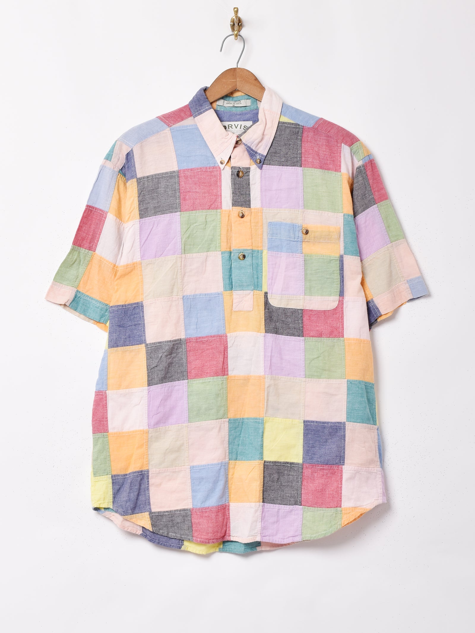 Whimsy 半袖シャツ チェック cityboy 古着 archive 短丈 OLD デザイン 短丈 ショート丈 チェックシャツ 古着 cityboy