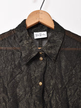 メタリック シースルー 長袖シャツ