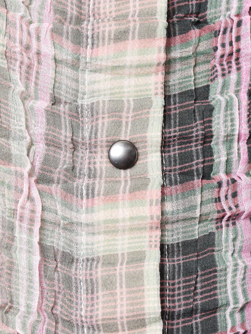 アメリカ製 チェック 長袖 シースルートップス