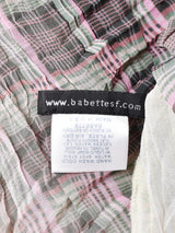 アメリカ製 チェック 長袖 シースルートップス