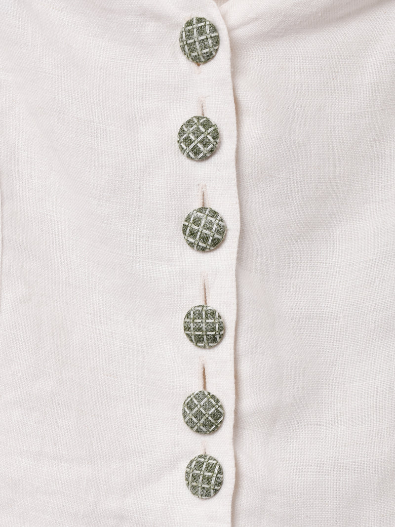 バックレースアップ リネンチロルトップス