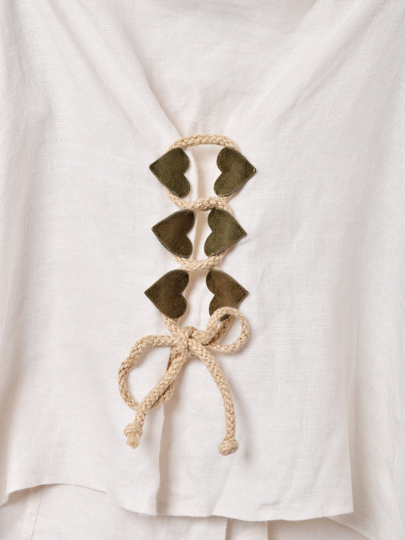 バックレースアップ リネンチロルトップス