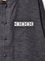 【2色展開】Backers 刺繍 織り チャイナシャツ
