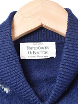 イタリア製 ダイヤ柄 ハイネックセーター