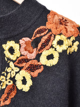 刺繍 装飾 ハイネックセーター