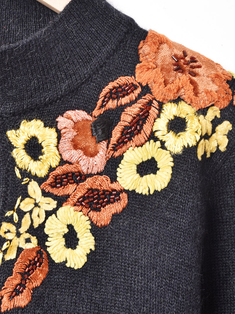 刺繍 装飾 ハイネックセーター