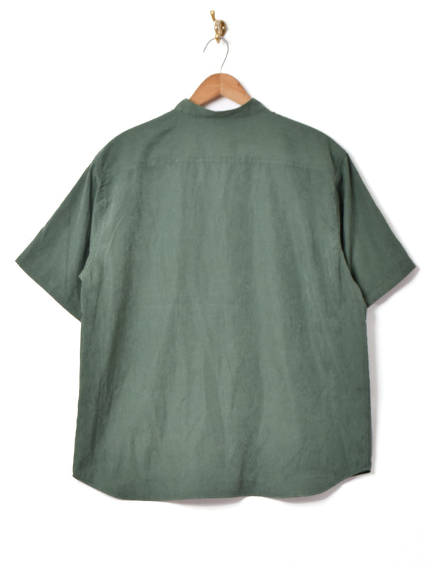 【3色展開】Backers ピーチスキン バンドカラー半袖シャツ