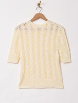 ケーブル編み 半袖セーター