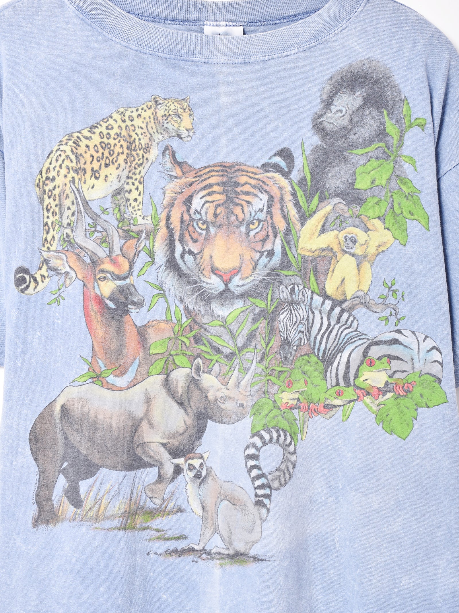 雰囲気古着アニマルフォトプリントTシャツtシャツ霜降りグレーオールドデザイン半袖 アメリカ製 アニマル プリントTシャツ \u2013 古着屋Top of the Hillの