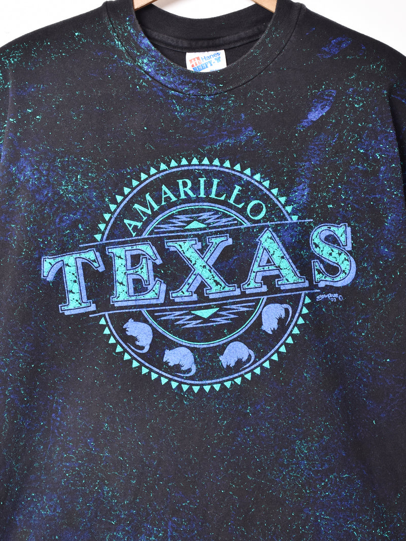 アメリカ製 テキサスプリント ペイントTシャツ