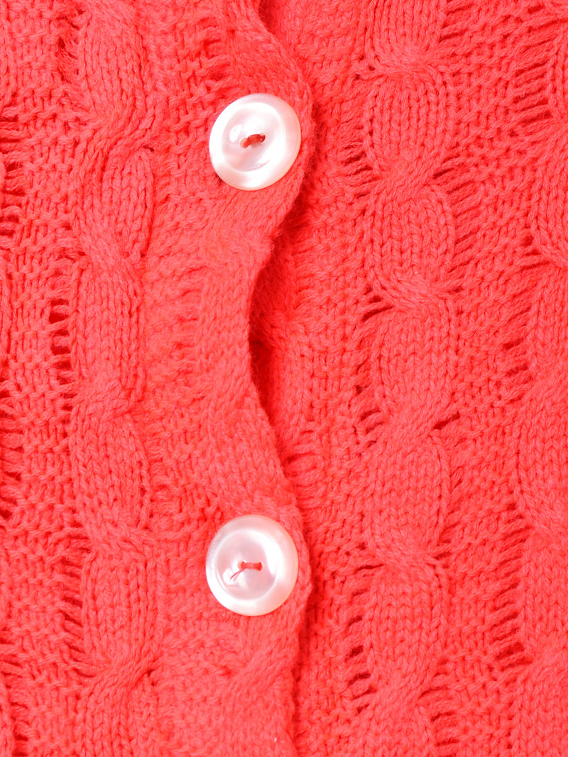 ケーブル編み ニットポンチョ