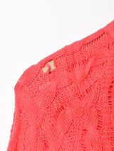 ケーブル編み ニットポンチョ