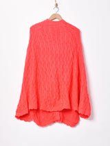 ケーブル編み ニットポンチョ