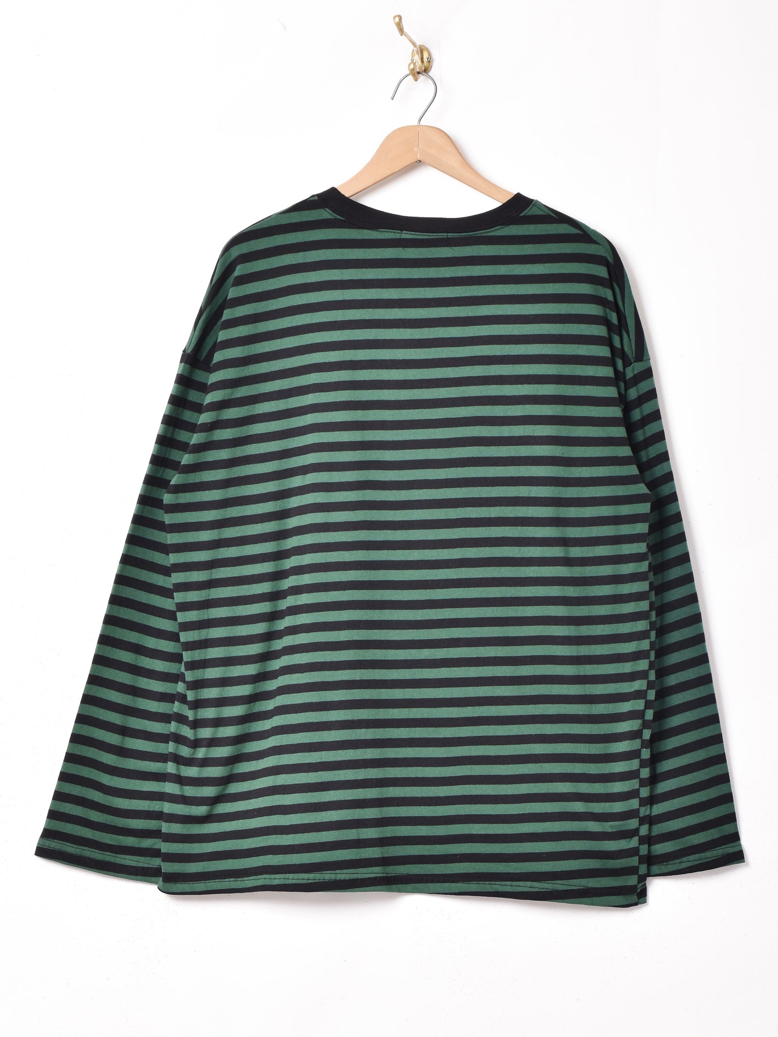 美品 ボーダーロンT 80 カフェ ハート刺繍ボーダーロングTシャツ