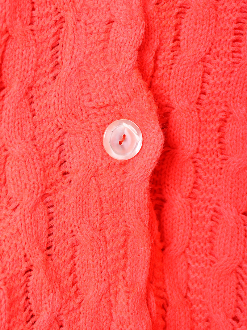 ケーブル編み ニットポンチョ