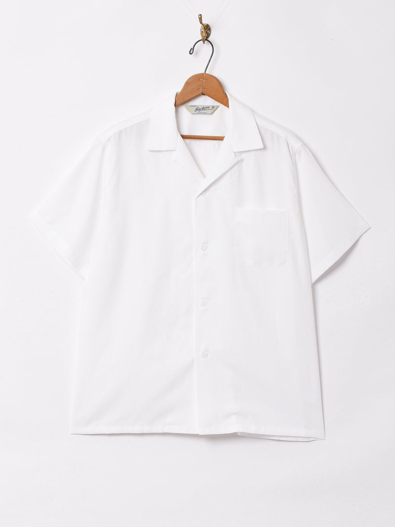 【3色展開】Backersピーチスキン オープンカラー 半袖シャツ