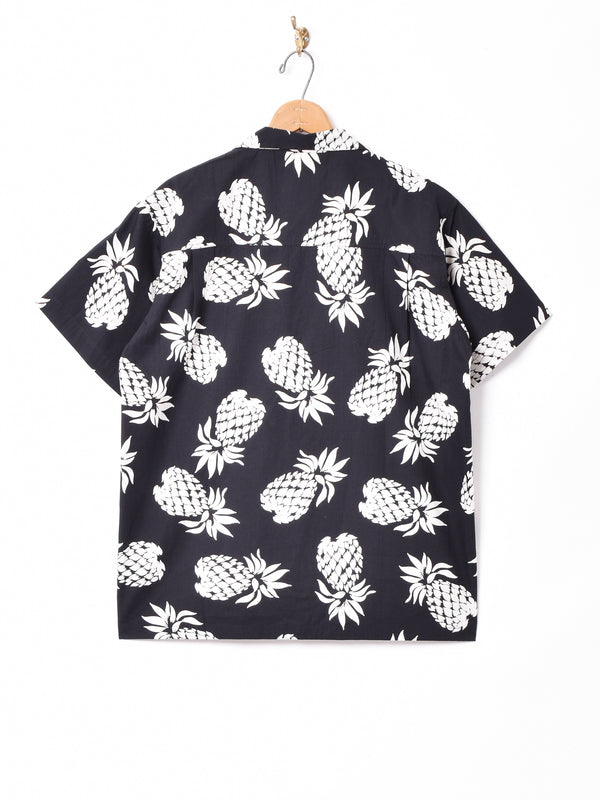 Backersパイナップルパターン オープンカラー 半袖シャツ
