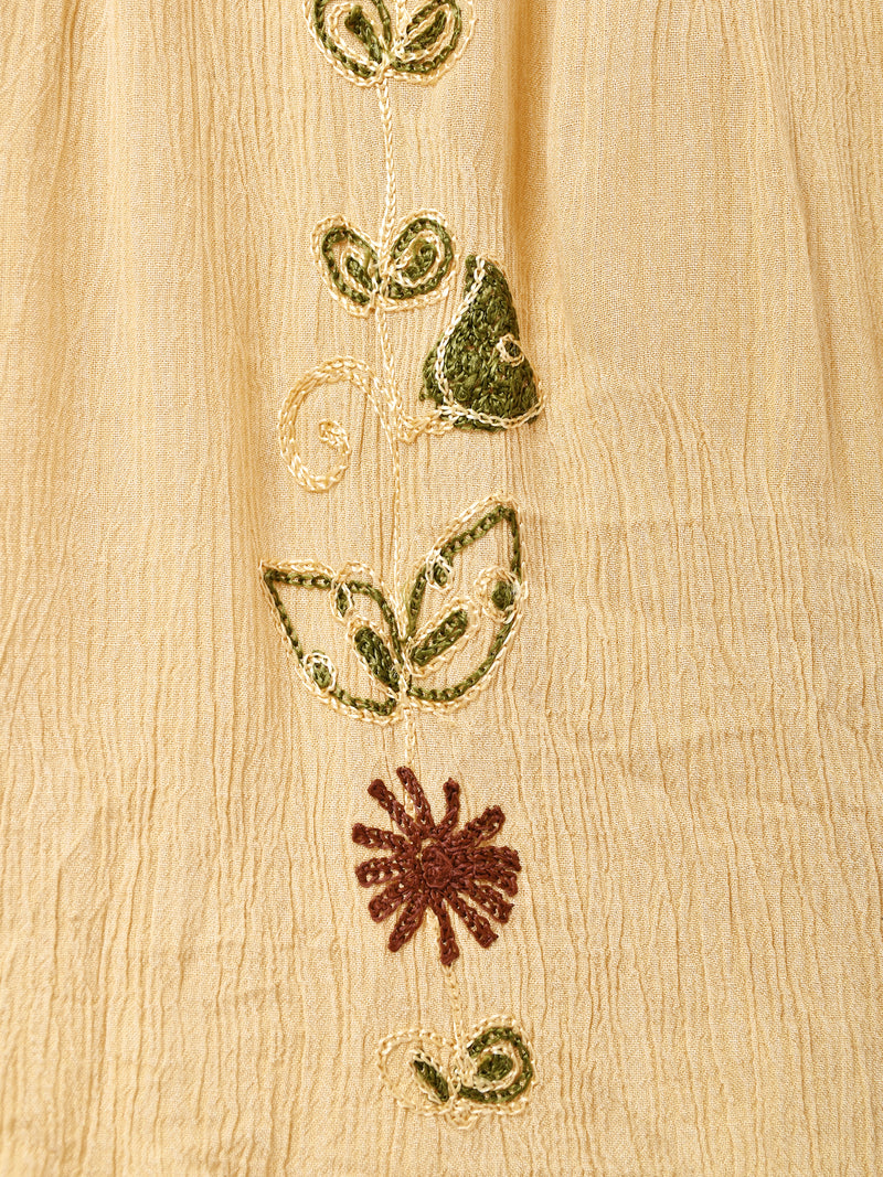 インド製 刺繍 スリーブレスワンピース