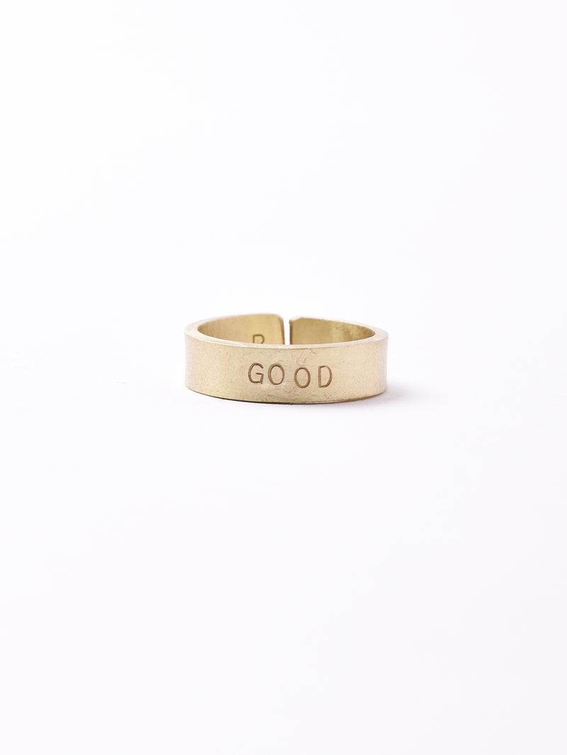 ゴールド メッセージリング 「GOOD」