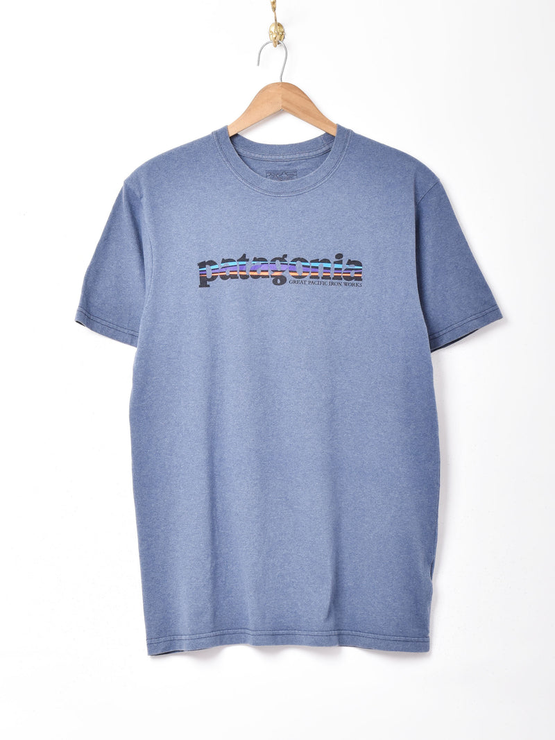 patagonia ロゴTシャツ ブルー