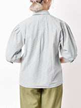 ストライプパターン 刺繍チロルシャツ