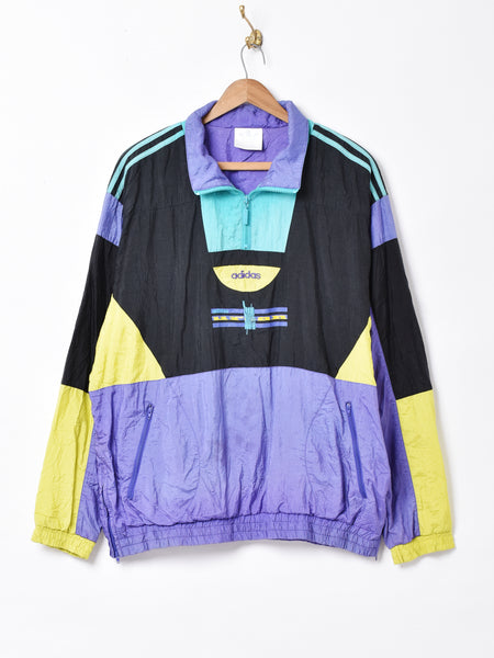adidas ハーフジップナイロンジャケット L Adidas クロップド ナイロンジャケット ハーフジップ プル
