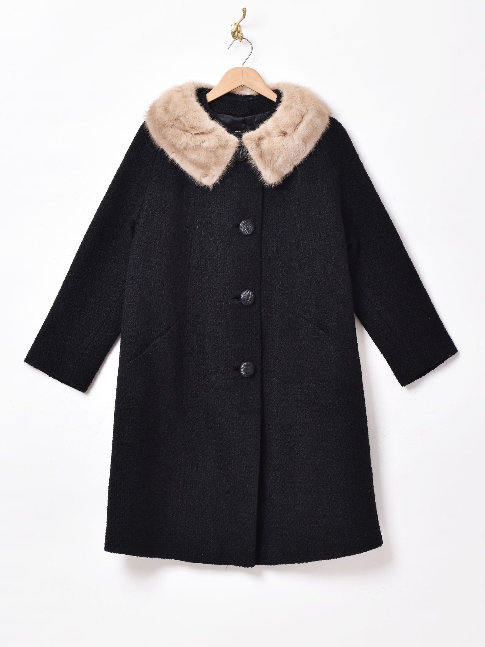 50s〜60s ミンクファーカラー ウールコート – 古着屋Top of the Hillの 