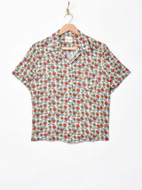 【3色展開】Elcaminoサンフラワー 総柄 オープンカラー半袖シャツ