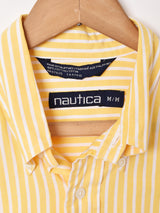 NAUTICA ワンポイント ストライプ 半袖シャツ