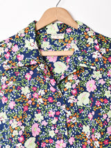 花柄 長袖 オープンカラーシャツ