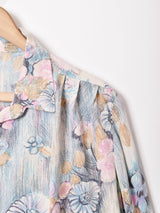 花柄 オープンカラー 長袖シャツ