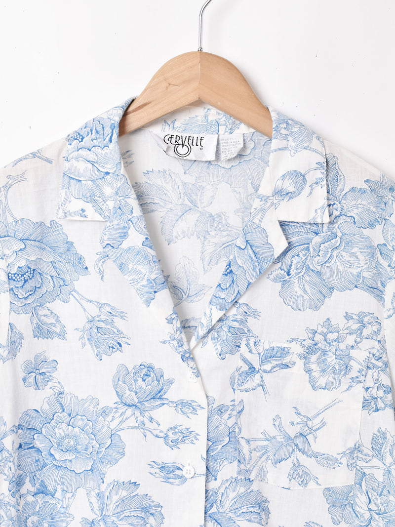 アメリカ製 花柄 オープンカラー 半袖シャツ