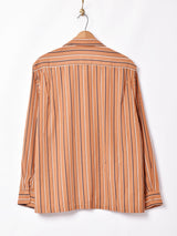 【3色展開】TEMPTATIONストライプ柄 オープンカラー 長袖シャツ