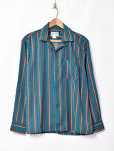 【3色展開】TEMPTATIONストライプ柄 オープンカラー 長袖シャツ