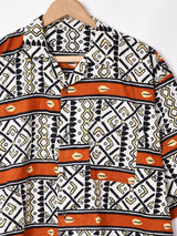 アフリカンバティック オープンカラー半袖シャツ