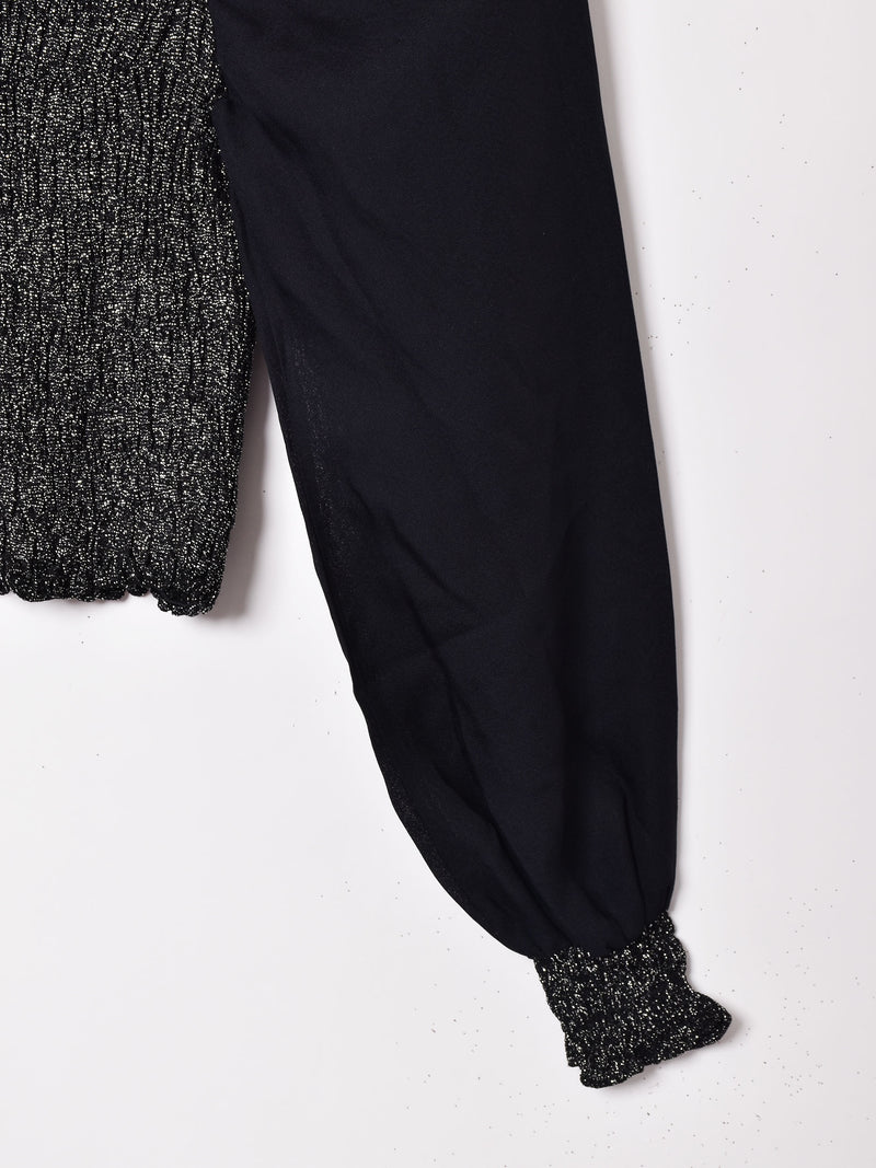 長袖 ラメ デザイントップス