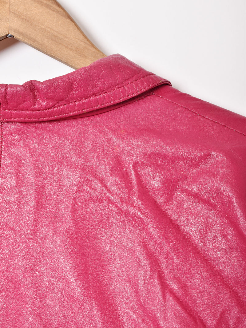ピンク デザインレザージャケット
