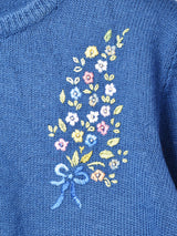 花刺繍セーター