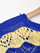 ウェーブデザイン 長袖 クロシェトップス