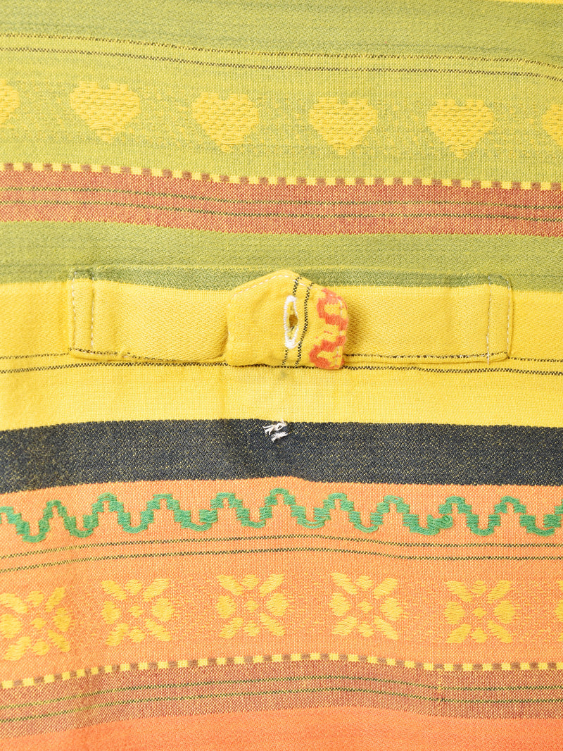 刺繍 ボーダー 半袖シャツ