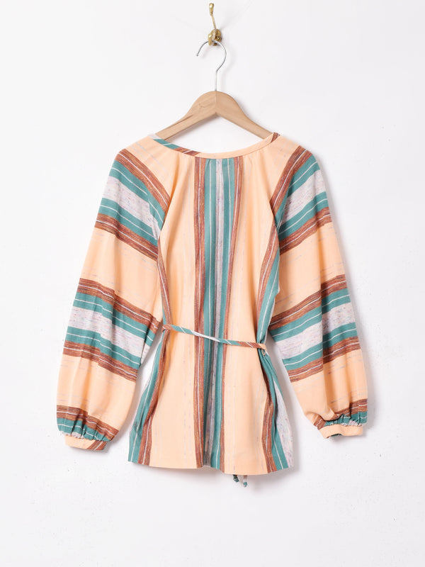 総柄 長袖トップス