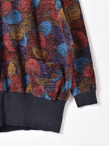 総柄 リブトップス